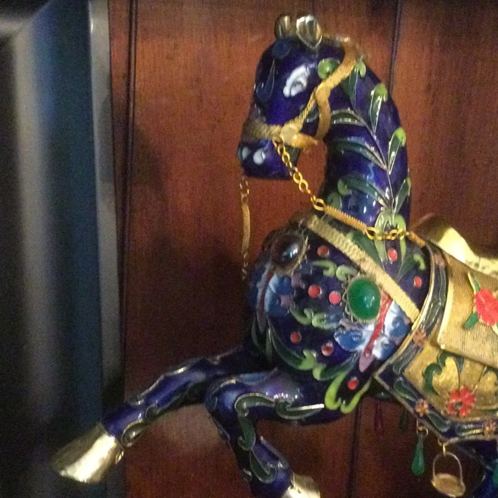 Estate Find Cloisonne Horse On Stand - Picture 10 of 13